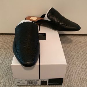 Dolce Vita Black Embossed Lizard Mules